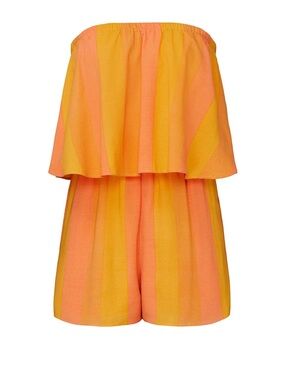 Show Me Your MuMu Thelma Romper Orange and Yellow Strapless size XL